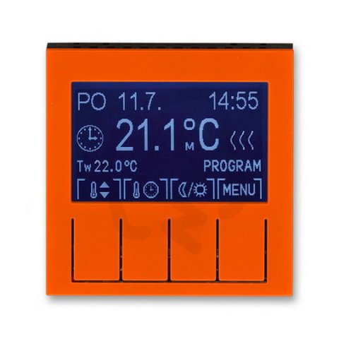 Termostat pokojový programovatel 3292H-A10301 66 oranžová/kouř. černá Levit ABB