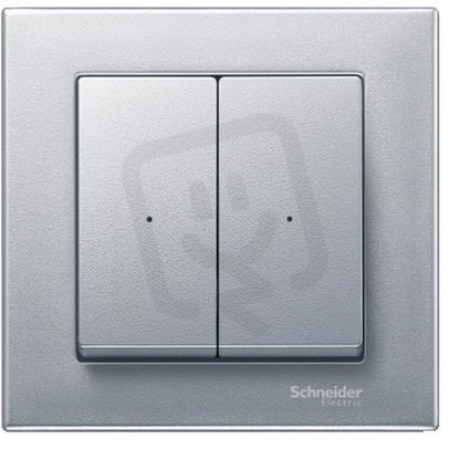 Kryty pro 2-násobný tlač. modul, Aluminium, System M SCHNEIDER MTN625260