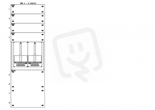 Konstrukce elektroměrová 2-33, 1-řadá, plastové panely SCHRACK CSIL125233