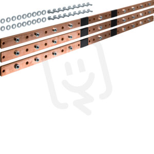 Cu sběrna 40x10mm, 1245mm, pro 5 polí, 3ks včetně šroubů HAGER UM09K