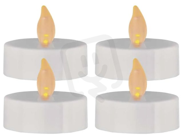 LED dekorace - čajová svíčka maxi, bílá, CR2032, vnitřní, vintage, 4 ks DCCV16