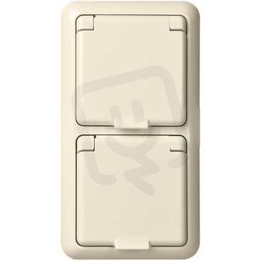 ELSO Fashion IP44 zásuvka dvojnásobná IP44, 250V, 16A, čistě bílá 225414