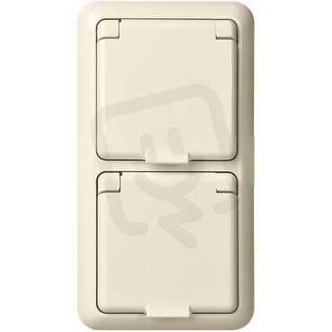 Zásuvka ELSO FASHION IP44 dvojnásobná IP44, 250V, 16A, čistě bílá 225414