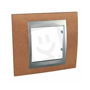 Unica Top Krycí rámeček jednonásobný, Cherry/Aluminium SCHNEIDER MGU66.002.0M2