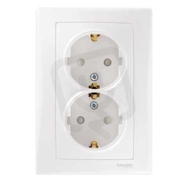 Sedna Zásuvka dvojnásobná Schuko 2x(2P+PE), clonky, Polar SCHNEIDER SDN3000421