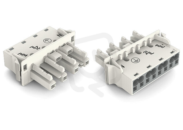 Zásuvka Snap-In, s přečnívajícím profilem konektoru, 4pól., bílá