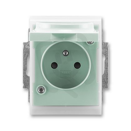 ABB 5518E-A02999 22 Zásuvka 1násobná s ochranným kolíkem,s clonkami,víčkem