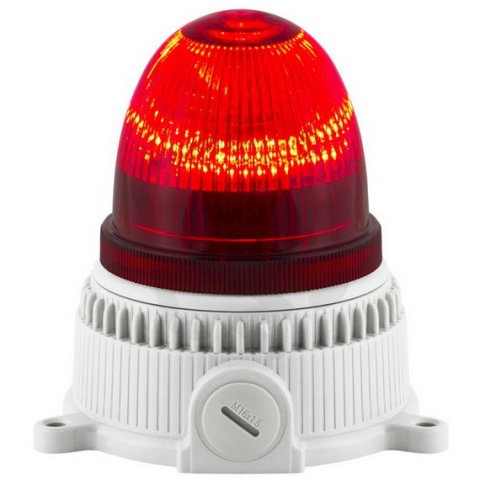 Svítidlo signální OVOLUX LED 12/24V, ACDC, IP65, M16, červená, světle šedá 38803