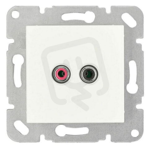 Přístroj audio 2x Cinch s krytkou, bílý SCHRACK EV104008--