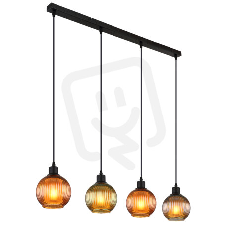 Závěsné svítidlo ZUMBA černá 4x25W E27 IP20 GLOBO 15638-4