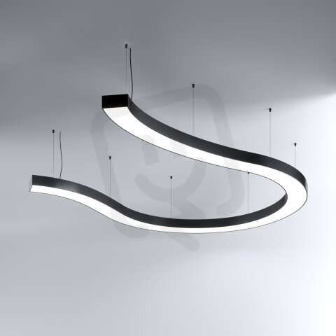 LED Svítidlo MI-SNAKE-05, 136W, 3000K, bez trafa, 24VDC, IP20, černá, 4000K