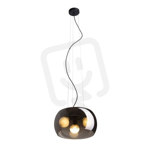 AMANDA závěsná matná černá kouřové sklo 230V E27 3x15W RENDL R14136