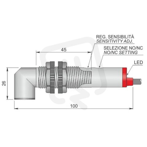 Optoelektronický senzor d18 mm AECO FT18-ABR-90