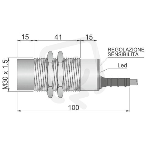 Kapacitní senzor d30 mm - Atex prach AECO SC30SM-CE25 PNP NO+NC AD3 LC5