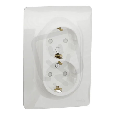 Dvojzásuvka SCHUKO NOVÁ UNICA 2P+E, 16A 250V, bílá SCHNEIDER NU206718