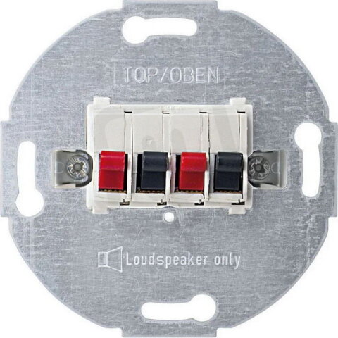 Mechanizmus pro připojení reproduktorů, Merten, dvojnásobný, polar white 467019