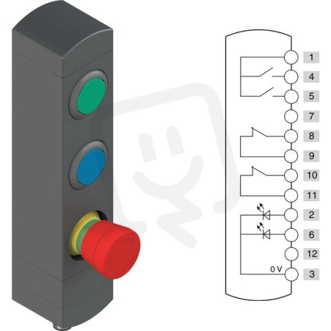 Ovládací jednotka BN 3 prvky (konfigurace A79) Konektor M12,12 pólů, IP65