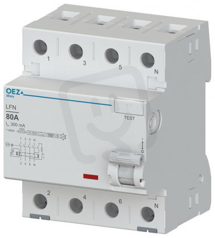 LFN-80-4-300F-G Proudový chránič 80A  300mA 4pól 10kA typ F prov. G OEZ:46422