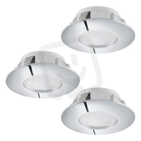 Zápustné svítidlo PINEDA SET 3XLED d78 chrom STARR 14,7W IP44 EGLO 95822
