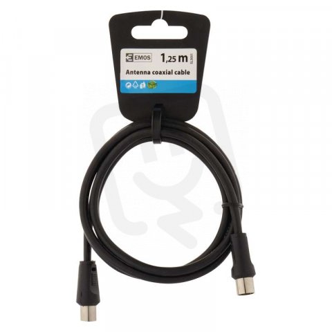Anténní koaxiální kabel ČERNÝ 1,25M Emos SL3001