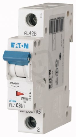 Jistič PL7-C20/1, char C, 1-pólový, 10kA, 20A EATON 262705