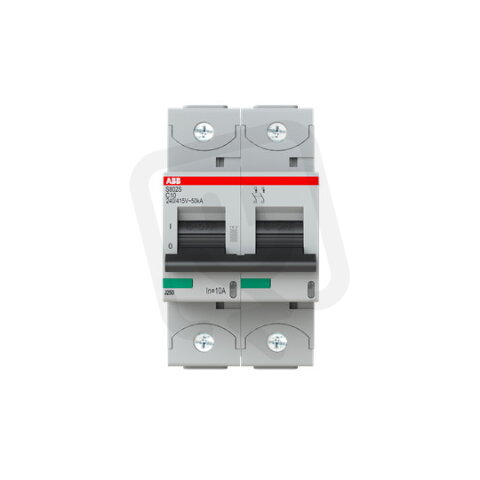 S802S-C10 jistič 2p char. C 10A s klecovou svorkou Icu 50kA ABB 2CCS862001R0104