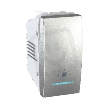 Unica Tlačítko orient. kontrolka 1/0So symbol 'světlo'1M Aluminium MGU3.106.30LN