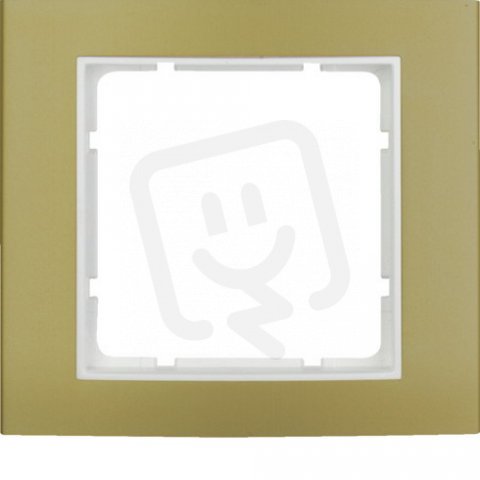 Rámeček, 1-násobný, B.3, Alu zlatá/bílá mat BERKER 10113046