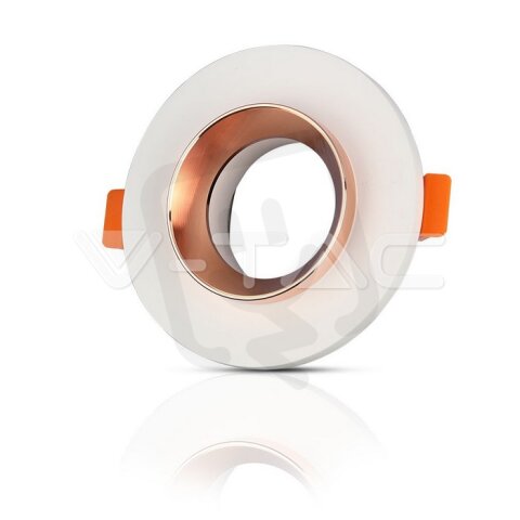 GU10 Fitting Gypsum Metal White Plaster With Rose Gold, Round, Recessed, VT-862