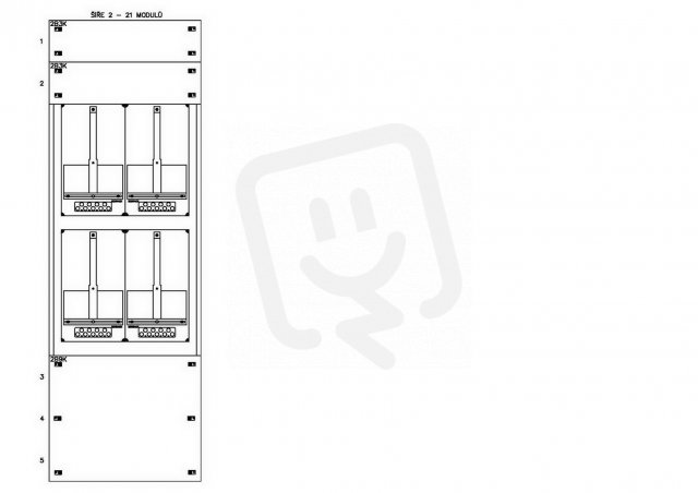 Konstrukce elektroměrová 2-33, 2-řadá, plastové panely SCHRACK CSIL127233