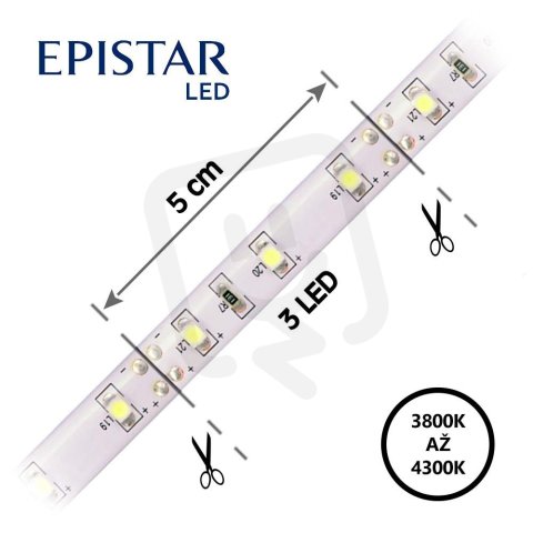 LED pásek 60LED/m 3528 IP65 4000-4300 K bílá 12V 30m FK TECHNICS 4738189-60