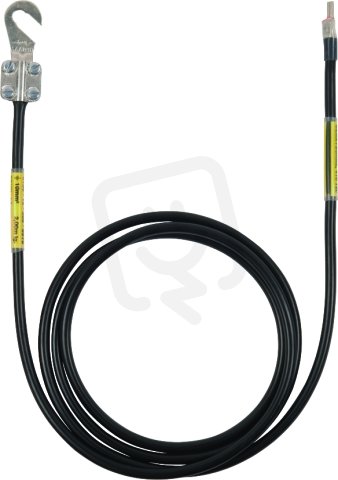 Uzemňovací vodič 10mm2/L 2,0m černý s kabelovým okem (B)M8/10 a 1 čepem KS