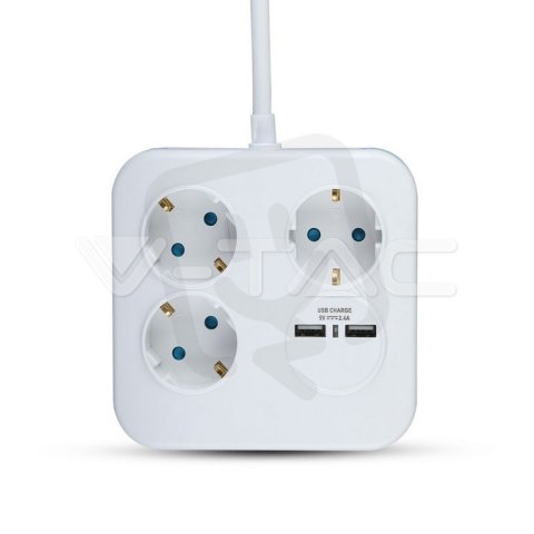 3 Ways Socket With USB Square 3G 1.55MM*