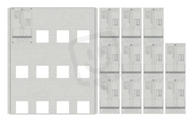 Sada elektroměrová vana 3-řadá, 12 desek