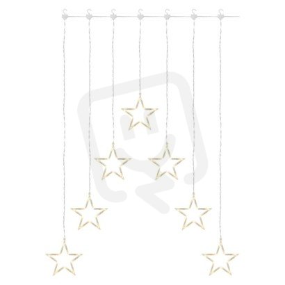 LED vánoční závěs - 7 hvězd, 67x125 cm, vnitřní, teplá bílá EMOS DCGW14