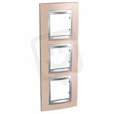 Schneider MGU66.006V.096 Krycí rámeček Top trojnásobný vert., Onyx Copper/alu