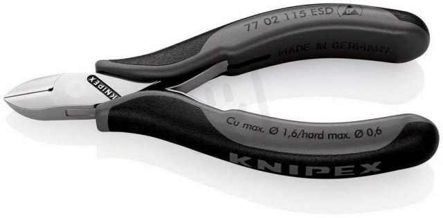 Boční štípací kleště pro elektroniku ESD 115 mm KNIPEX 77 02 115 ESD