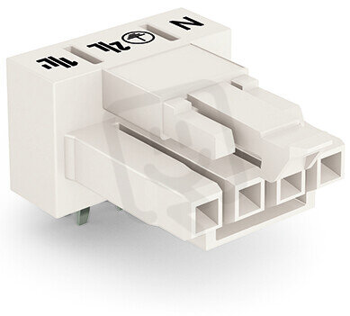 Zásuvka na desky plošných spojů úhlové provedení 4pól. bílá WAGO 890-824/011-000