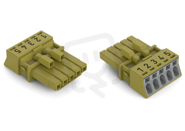 Zdířka 5pól. Kód. B světle zelená WAGO 890-265