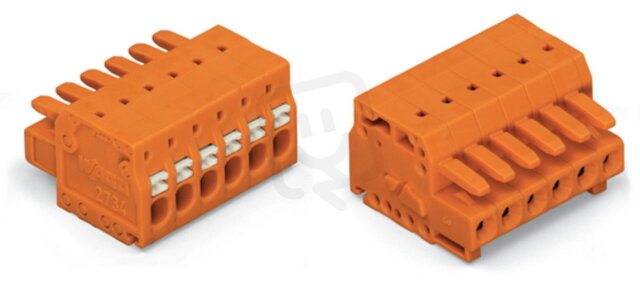 Pružinová svorka Push-in CAGE CLAMP oranžová 1,5mm2 2pól. WAGO 2734-202