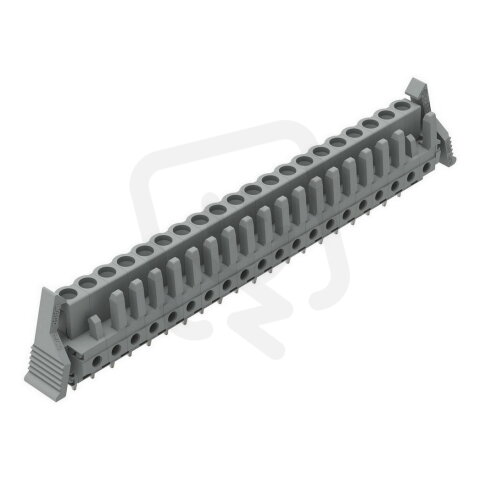 Pružinová svorkovnice THT rovná 5 mm šedá 20pól. WAGO 232-150/039-000