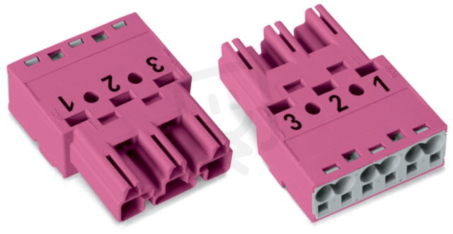 Zástrčka 3pól. Kód. B Růžová WAGO 770-293