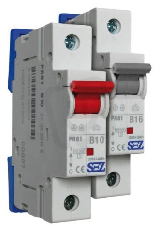 SEZ-CZ PR61 B 16 Jednopólový jistič charakteristika B  16A