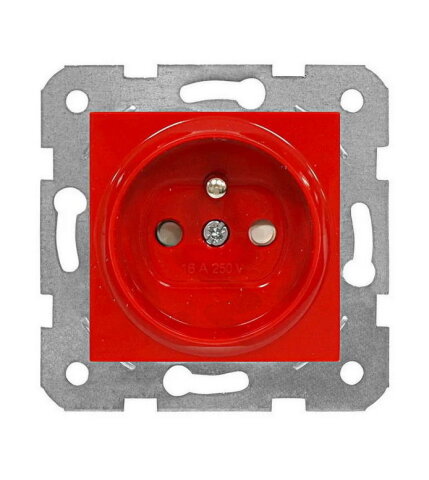 Zásuvka ČSN bezpečnostní clonka, šroubové svorky, červená SCHRACK EV101256--