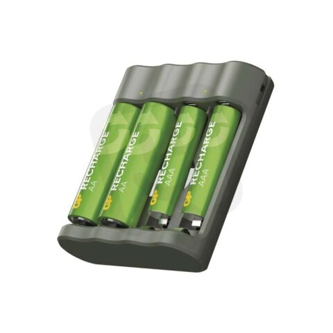 Nabíječka baterií GP Recharge B441 +2×AA Recharge 2100mAh+2×AAA Recharge 800mAh