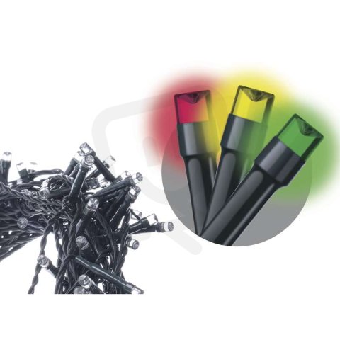 LED vánoční řetěz, 10m, multicolor, časovač