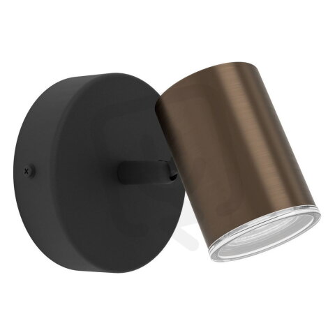 Nástěnné bodové svítidlo CONSUMA 1 GU10 5W IP44 černá/matný bronz EGLO 300587