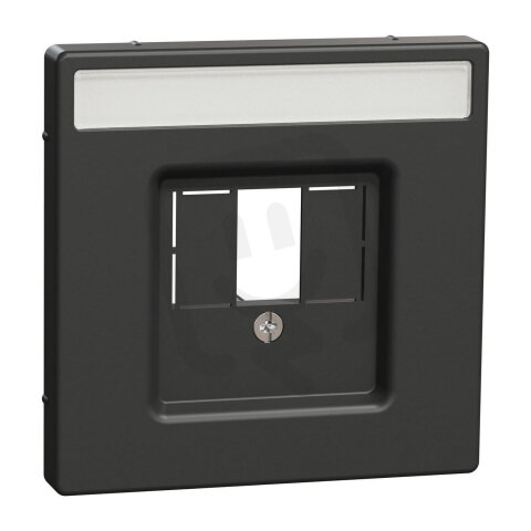 Centrální deska, Merten System D, s otvorem a popis. polem, antracit, plast