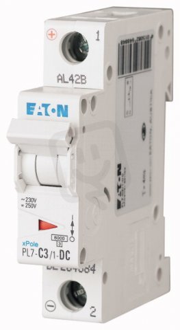 Jistič PL7-C3/1-DC-DC, char. C, 1-pólový, 10kA, 3A EATON 264884