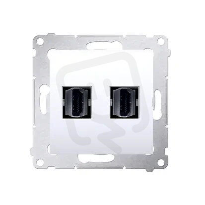 Dvojitá zásuvka HDMI, (strojek s krytem) bílá KONTAKT SIMON DGHDMI2.01/11